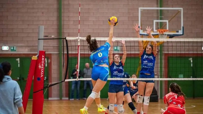 Un attacco di Fontana del Brescia Volley