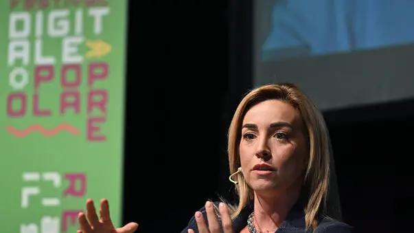 Silvia Salis vicepresidente Coni durante l’incontro “Future Days: sport, digitale e innovazione” alla prima edizione del fedtival digitale popolare presso locale diecicento a Torino, 8 ottobre 2022 ANSA/ALESSANDRO DI MARCO