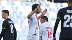 Gennaro Borrelli, vicino al gol nella sconfitta contro il Sassuolo - Foto New Reporter Nicoli © www.giornaledibrescia.it