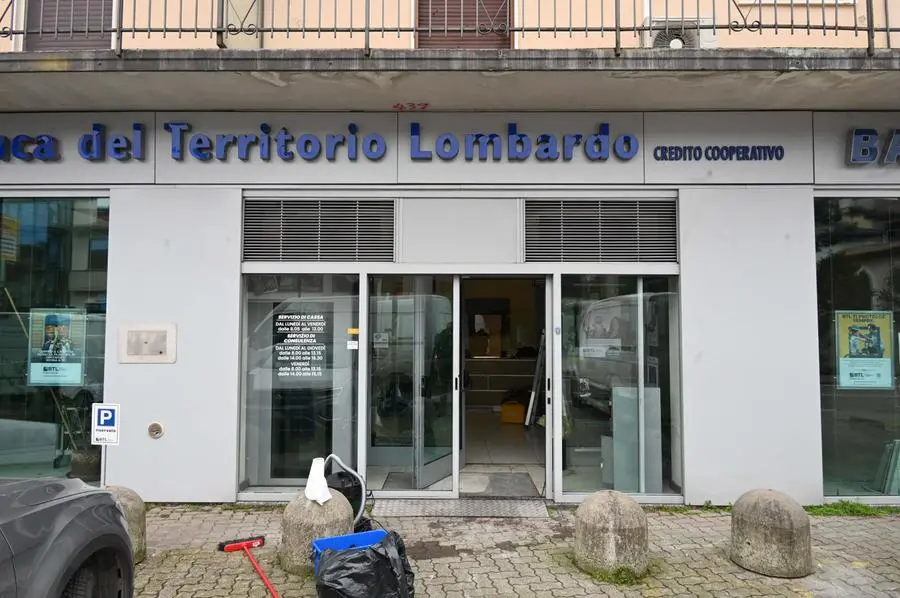 Il bancomat assaltato a Coccaglio