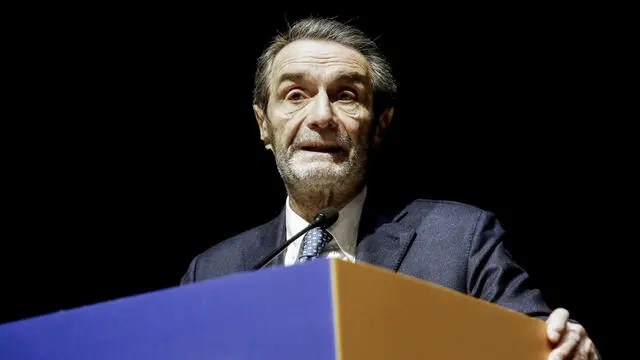 Attilio Fontana, presidente Regione Lombardia, durante l’inaugurazione dell’anno giudiziario dei penalisti italiani al Teatro Carcano a Milano, 7 febbraio 2025. ANSA/MOURAD BALTI TOUATI