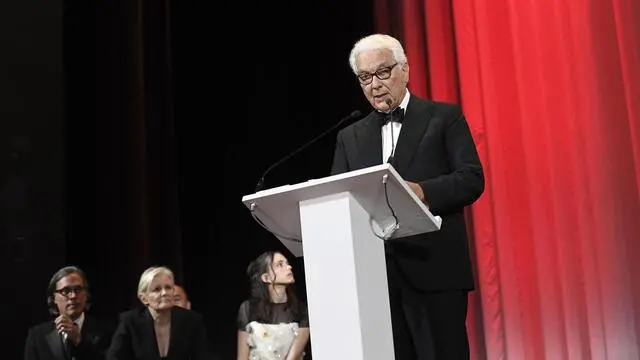 Venice Biennale President Paolo Baratta speaks on stage during the closing award ceremony of the 76th annual Venice International Film Festival, in Venice, Italy, 07 September 2019. The festival runs from 28 August to 07 September. ANSA/CLAUDIO ONORATI