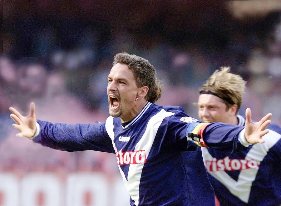 29/04/2001. PER MORESCHI SPORT DESCRIZIONE/ ROBERTO BAGGIO - ORLANDINI FOTO DI REPORTER ZANARDELLI METTERE IL NOME GRAZIE ESULTANZA