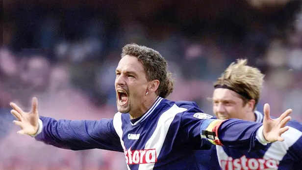 29/04/2001. PER MORESCHI SPORT DESCRIZIONE/ ROBERTO BAGGIO - ORLANDINI FOTO DI REPORTER ZANARDELLI METTERE IL NOME GRAZIE ESULTANZA