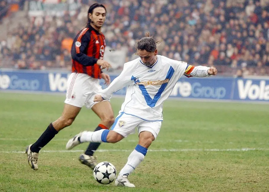 MILAN BRESCIA SERIE A 0-0 TIRO DI BAGGIO  PER MORESCHI SPORT 22-12-2002 MILANO REPORTER ZANARDELLI