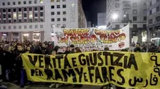 Corteo “Verità e giustizia per Ramy e Fares” a Milano, 11 gennaio 2025. ANSA/MOURAD BALTI TOUATI