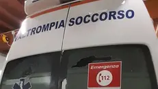 Il mezzo di Valtrompia Soccorso danneggiato