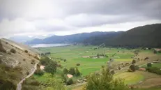 Veduta del parco del Matese, tra le provincie di Caserta ed Isernia, tra Molise e Campania, in una foto d'archivio. ANSA / GIUSEPPE GIGLIA (natura, parco, verde, alberi, nuvole, generiche)