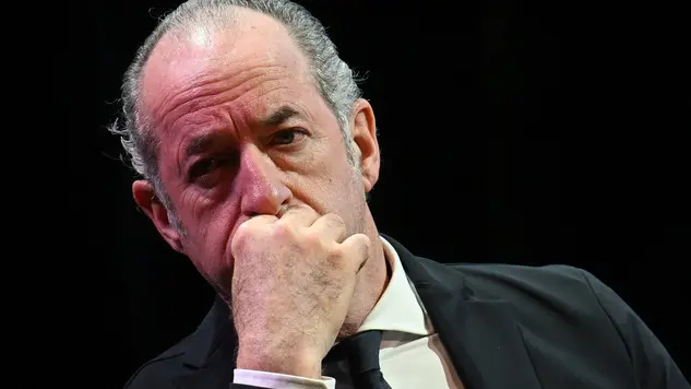 presidente del Veneto, Luca Zaia, all'evento a un anno dai Giochi di Milano Cortina 2026 al Piccolo Teatro di Milano, 6 febbraio 2025. ANSA/DANIEL DAL ZENNARO