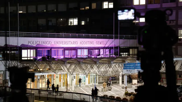 An external view of the Agostino Gemelli Hospital where Pope Francis is hospitalized to continues his treatments for bilateral pneumonia, in Rome, Italy, 21 February 2025. ANSA/GIUSEPPE LAMI