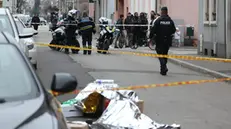 epa11916720 Police officers secure the scene of a knife attack at Place du Marche in Mulhouse, northeastern France, 22 February 2025, where one person was killed and several others injured. A suspect was arrested and taken into custody. France's national anti-terror prosecutors unit (PNAT) is investigating the incident, which French President Macron condemned as an 'Islamist terror act.' EPA/JEAN-FRANCOIS FREY FRANCE OUT