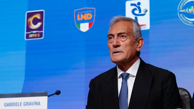 Italian Soccer Federation (FIGC) President Gabriele Gravina during the FIGC elective assembly, Rome 3 February 2025. ANSA/FABIO FRUSTACI