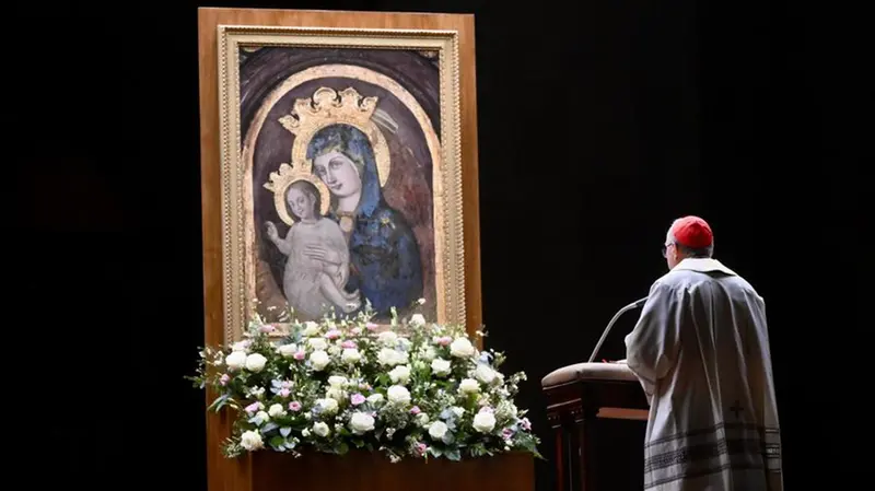 The Vatican's Cardinal Secretary of State Pietro Parolin leads a Rosary prayer for the health of Pope Francis who is hospitalized with pneumonia, at St Peter's basilica in The Vatican on February 24, 2025. The pope was admitted on 14 February due to a respiratory tract infection. ANSA/ALESSANDRO DI MEO