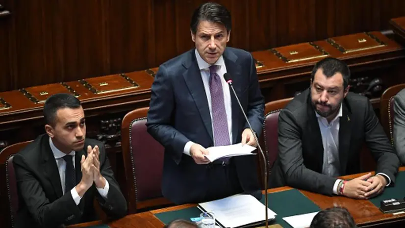 Luigi Di Maio, Giuseppe Conte e Matteo Salvini - Foto Ansa © www.giornaledibrescia.it