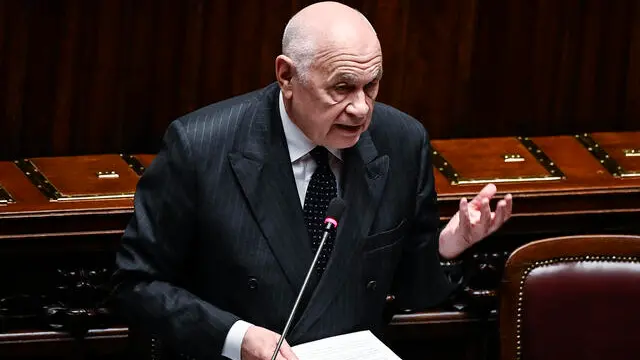 Il ministro della Giustizia, Carlo Nordio, durante il question time alla Camera, Roma, 19 febbraio 2025. ANSA/RICCARDO ANTIMIANI