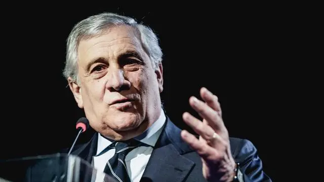 Il ministro degli affari esteri e della cooperazione internazionale Antonio Tajani durante l'inaugurazione dell'anno accademico 2025 del Politecnico. Presso aula magna G. Agnelli. Torino 21 febbraio 2025 ANSA/TINO ROMANO