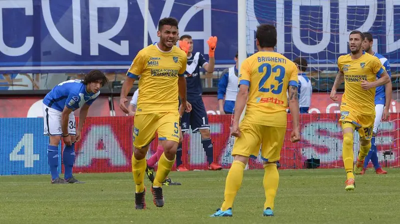 L'esultanza di Gori dopo un gol al Brescia nel 2018 - Foto Reporter Zanardelli © www.giornaledibrescia.it