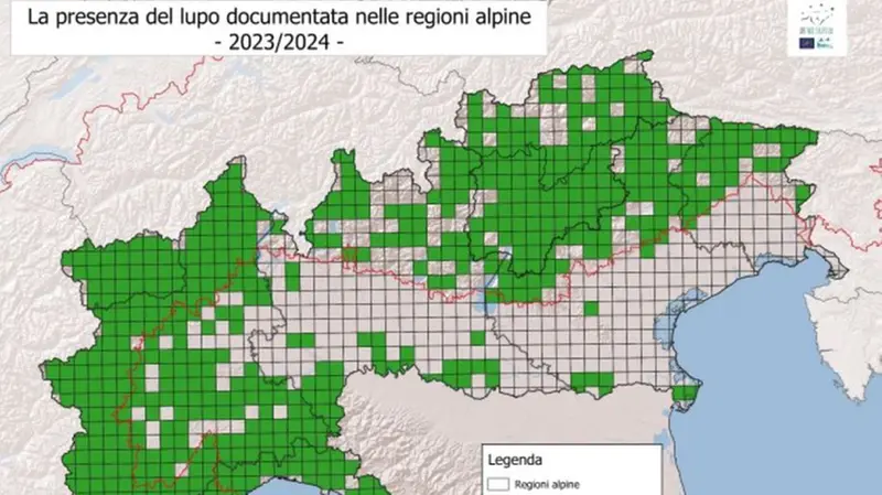 La presenza del lupo nelle regioni alpine