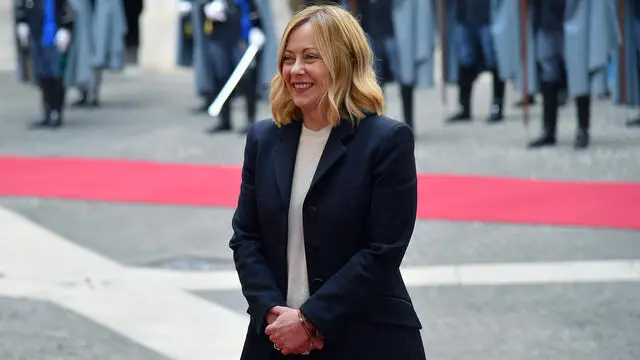 La Presidente del Consiglio Giorgia Meloni riceve a Palazzo Chigi il Primo Ministro svedese Ulf Kristersson Roma, 26 febbraio 2025 ANSA/FABIO CIMAGLIA