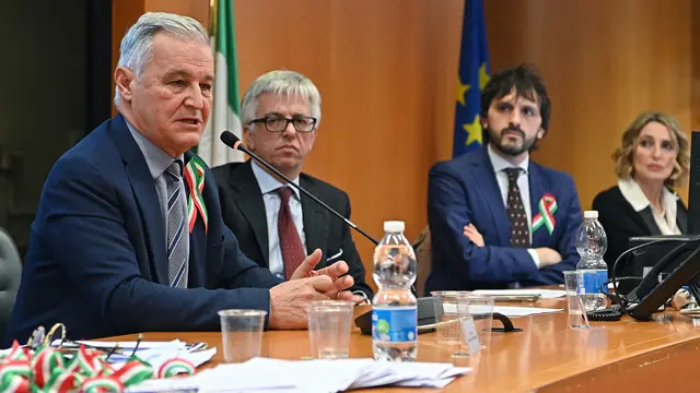 Edoardo Barelli Innocenti presidente corte d'appello Torino durante lo sciopero dei magistrati per la costituzione e il diritto dei cittadini a una giustizia indipendente, 27 Febbraio 2025 ANSA/ALESSANDRO DI MARCO