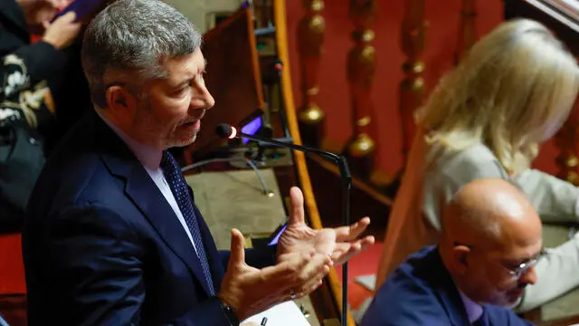 Ivan Scalfarotto, Italia Viva, durante la votazione deli emendamenti sul Ddl sulla maternita’ surrogata, Senato, Roma 16 ottobre 2024. ANSA/FABIO FRUSTACI