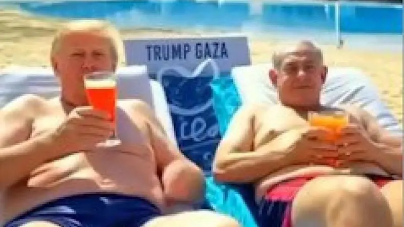 Donald Trump e Benjamin Netanyahu nel video su Gaza pubblicato dal presidente degli Stati Uniti