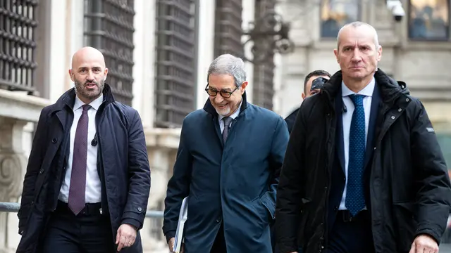 Il ministro per la Protezione civile e Mare Sebastiano Musumeci durante il Consiglio dei Ministri (Cdm) a Palazzo Chigi, Roma, 19 febbraio 2025. ANSA/ANGELO CARCONI