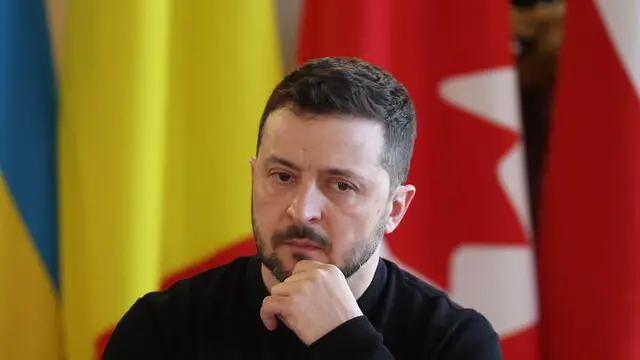 epa11934976 Ukraine's President Volodymyr Zelensky attends a plenary meeting as European leaders gather for a summit on Ukraine at Lancaster House in London, Britain, 02 March 2025. Starmer is hosting a summit of European leaders in London to discuss the ongoing war in Ukraine. EPA/NEIL HALL/POOL