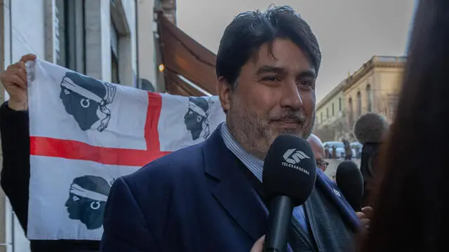 L'arrivo di Solinas all'incontro del direttivo del partito sardo d'azione a Cagliari Cagliari 12 Gennaio 2024 Ansa/Fabio Murru Z5A