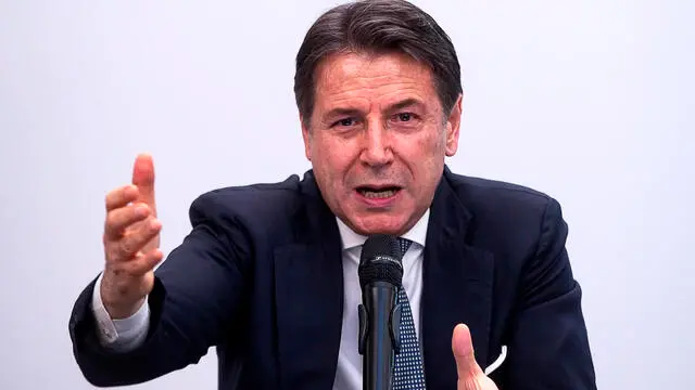 Il presidente del Movimento 5 Stelle (M5s) Giuseppe Conte durante l’evento ’“Lotta alle disuguaglianze, contrasto alla povertà e politiche di welfare. il ruolo dei sistemi fiscali”, iniziativa pubblica organizzata da Oxfam, ICRICT e NENS sul ruolo dei sistemi fiscali nel contrasto alle disuguaglianze, presso l’Istituto dell'Enciclopedia Italiana Treccani, Roma, 14 febbraio 2025. ANSA/ANGELO CARCONI