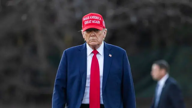 epa11931366 US President Donald Trump prepares to speak to the media about his meeting with Ukrainian President Volodymyr Zelensky as he departs the White House in Washington, DC, USA, 28 February 2025. The Ukrainian leader was asked to leave the White House after Trump and Vice President JD Vance berated him during a meeting in the Oval Office. EPA/JIM LO SCALZO