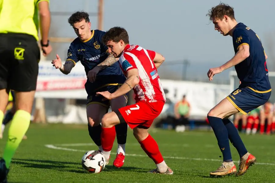 Sport Calcio DOVE Coppa Italia Eccellenza Rovato Vertovese - Codroipo nella foto Zanga Giorgio e Cortinovis Lorenzo del Rovato Vertovese 05/03/2025 mazzocchi@newreporter