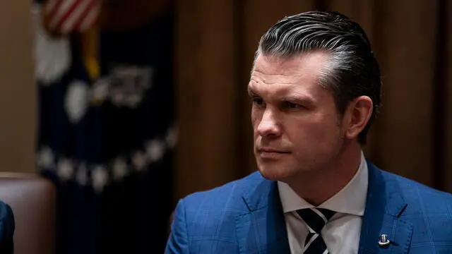 epa11926348 Pete Hegseth, US secretary of defense, attends a cabinet meeting at the White House in Washington, DC, USA, 26 February 2025. EPA/AL DRAGO / POOL