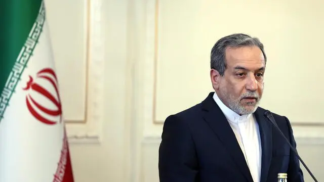 epa11923555 Iranian Foreign Minister Abbas Araghchi attends a joint press conference with his Russian counterpart, in Tehran, Iran, 25 February 2025. Lavrov is visiting Tehran to hold talks with Iranian senior officials. EPA/ABEDIN TAHERKENAREH