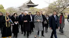 epa11948370 A handout photo made available by the Quirinale Palace Press Office shows Italian President Sergio Mattarella (C-L) and his daughter Laura (C-R) visiting the Buddhist temple To-ji in Kyoto, Japan, 08 March 2025. The Italian president is on a state visit to Japan until 09 March. EPA/FRANCESCO AMMENDOLA/ QUIRINALE PALACE PRESS OFFICE HANDOUT HANDOUT EDITORIAL USE ONLY/NO SALES