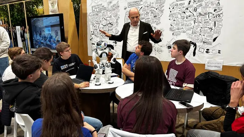 I ragazzi del Calini con il prof. Noci