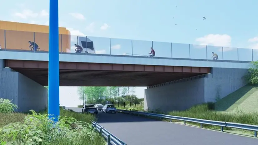 Il rendering: come sarà il nuovo ponte di via Labirinto - Comune di Brescia