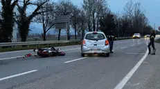 L'incidente a Nuvolera tra un'utilitaria e una moto