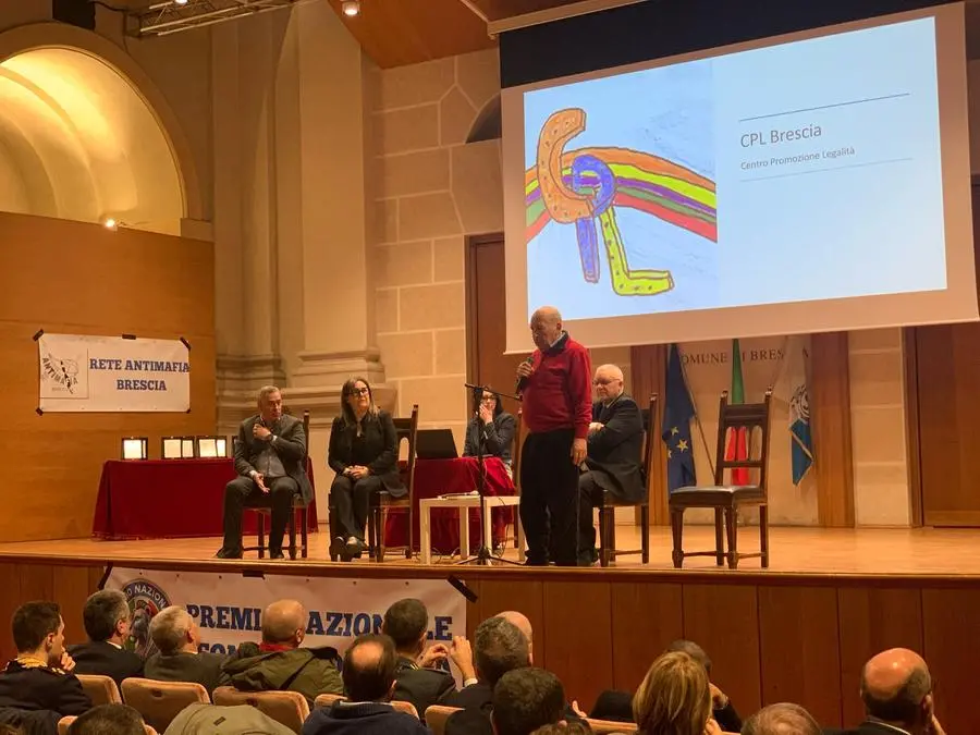 Immagini dell'auditorium San Barnaba di Brescia durante la premiazione