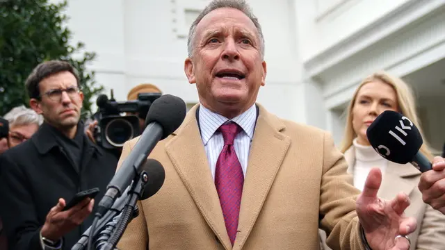 epa11945051 US Middle East envoy Steve Witkoff speaks to the media at the White House in Washington, DC, USA, 06 March 2025. EPA/WILL OLIVER