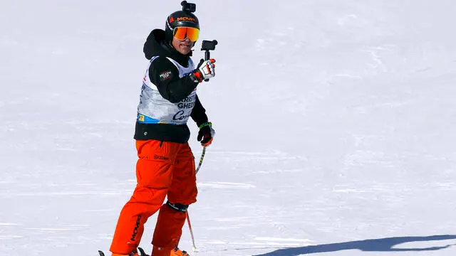 The Italian alpine skiing champion Kristian Ghedina in the finish area before the men's Downhill race of the Alpine Skiing World Championships in Cortina d'Ampezzo, Italy, 14 February 2021. ANSA/LUCIANO SOLERO