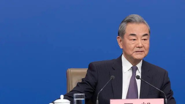 epa11946141 China's Foreign Minister Wang Yi gestures during a press conference about foreign policy and external relations for Third Session of the 14th National People's Congress of China in Beijing, China, 07 March 2025. China holds two major annual political meetings, the National People's Congress (NPC) and the Chinese People's Political Consultative Conference (CPPCC) which run alongside and together are known as 'Lianghui' or 'Two Sessions'. EPA/ANDRES MARTINEZ CASARES