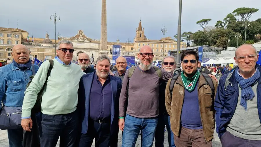 La delegazione Cisl Brescia in piazza del Popolo a Roma