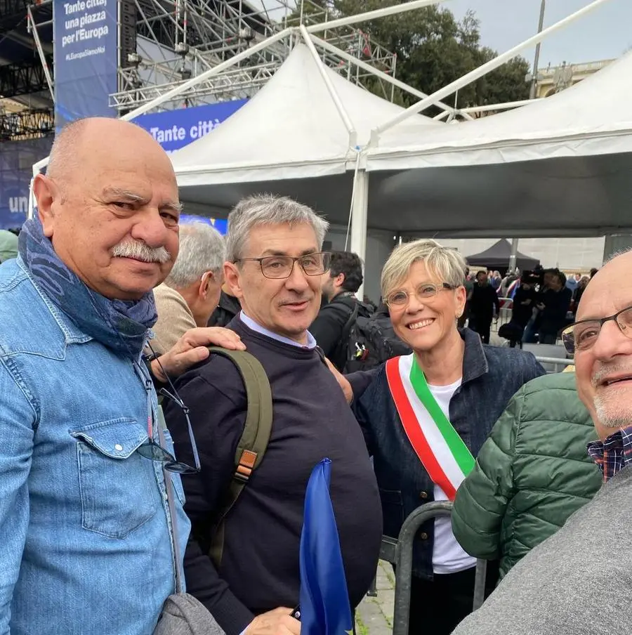 La delegazione Cisl Brescia in piazza del Popolo a Roma