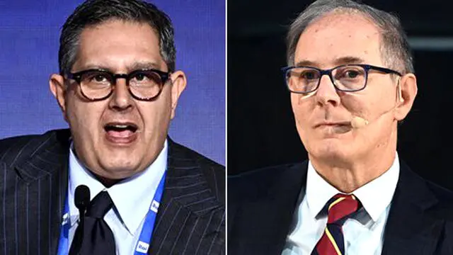 In una combo il presidente della Regione Liguria Giovanni Toti (S) e l'amministratore delegato di Iren Paolo Emilio Signorini (D). ANSA (NPK)