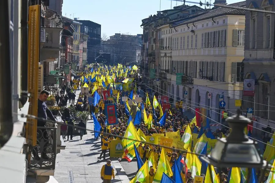 La manifestazione di Coldiretti a Parma contro il cibo sintetico