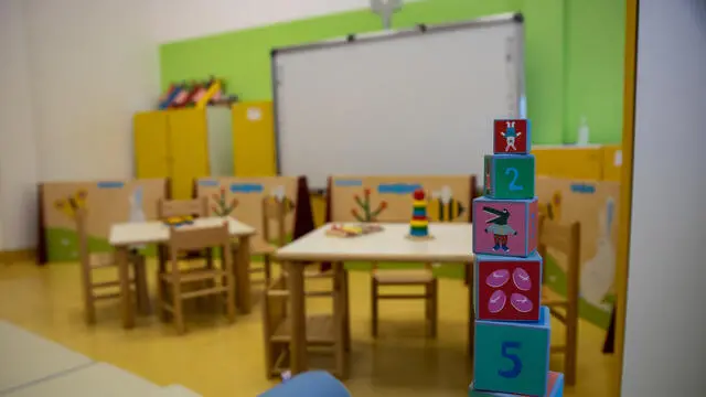 La stanza giochi dell' asilo nido per i piccoli pazienti del reparto di Pediatria a indirizzo onco-ematologico del Policlinico di Bari donato da Intesa San Paolo, 4 Ottobre 2022. ANSA/FASANO