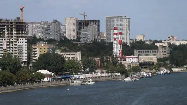 epa06153573 A general view over Don river in Rostov-On-Don, Russia, 20 August 2017. Rostov-On-Don will be one of the host cities for the FIFA World Cup 2018. EPA/TATYANA ZENKOVICH