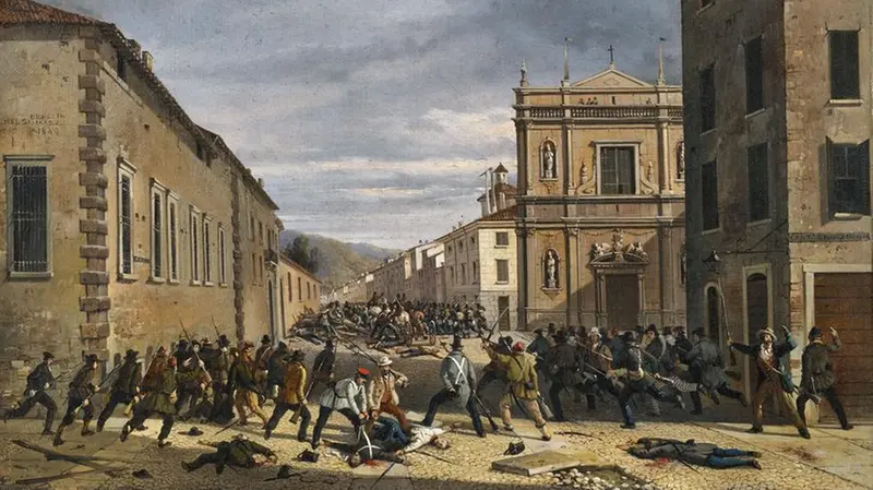 Episodio delle Dieci Giornate di Brescia. La barricata a San Barnaba, 31 marzo 1849 - © www.giornaledibrescia.it