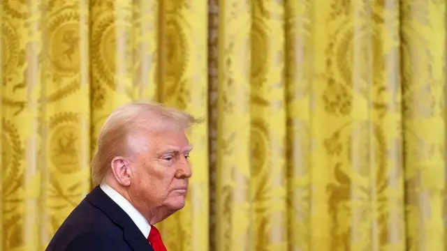 epa11990475 US President Donald Trump attends a Women's History Month Event at the White House in Washington, DC, USA, 26 March 2025. EPA/WILL OLIVER